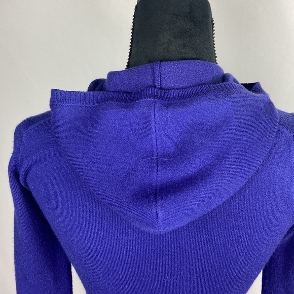 French Connection Violet Knitted Sweater with Kangaroo Pocket and Hood - Picture 4 of 6